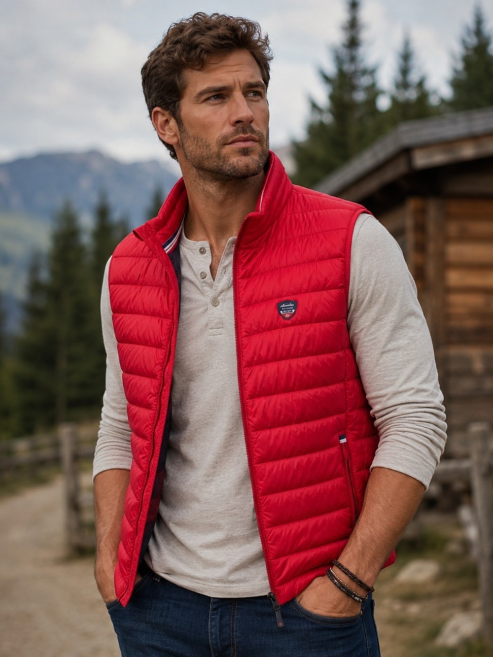 Heavy Tools Adventure Co Red Quilted Vest – Size L